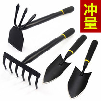 Manganese steel gardening three-piece small shovel set for sea flower planting tools hoe shovel digging rake artifact