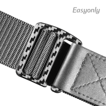 Belt Mens fashion ins belt Mens fashion Young mens versatile nylon canvas buckle Anti-metal allergy Carbon fiber