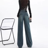 Джинсы, летние ретро штаны, высокая талия, подходит для подростков, по фигуре, свободный прямой крой