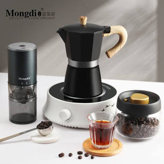 Mongdio Moka pot Moka coffee pot coffee pot home espresso machine 7-piece set Moka pot black