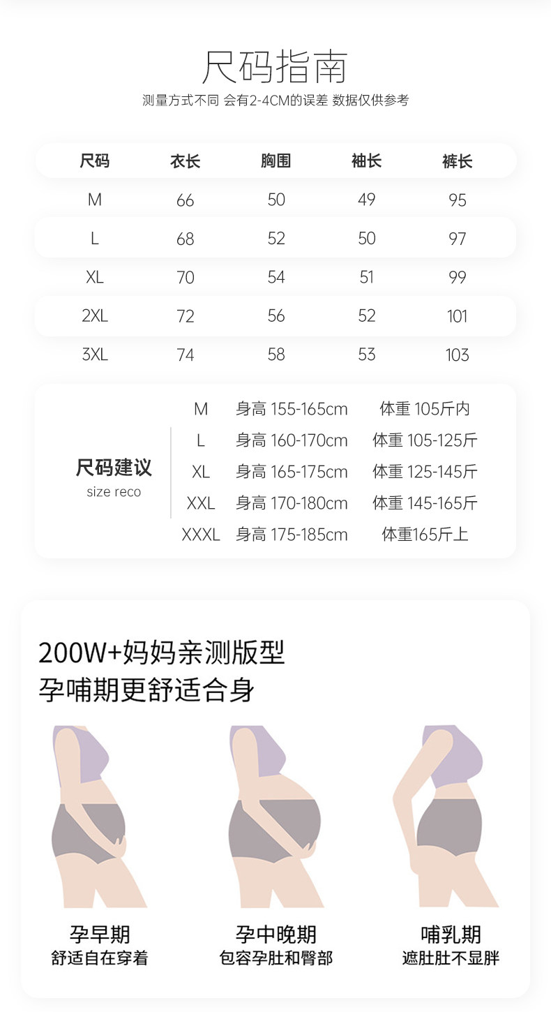 带胸垫月子服春秋季纯棉双层纱布吸汗孕妇产妇哺乳睡衣产后喂奶衣 — 6