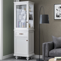 Solid wood bathroom side cabinet Simple modern Nordic living room TV storage cabinet Bathroom side toilet storage cabinet