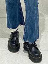 Women Shoes Autumn Round Toe Black Flats Loafers With Fur Ca