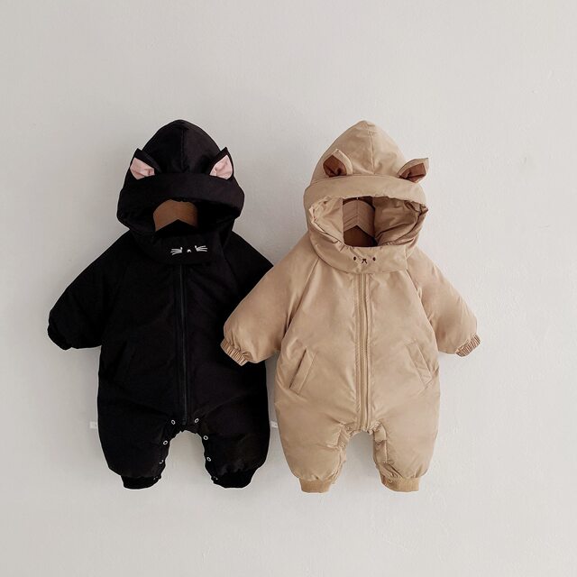 Net red baby onesies winter newborns go out warm hugging western style male and female baby winter clothes thickened