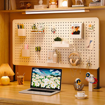 Desktop perforated board punch-free storage shelf desk space