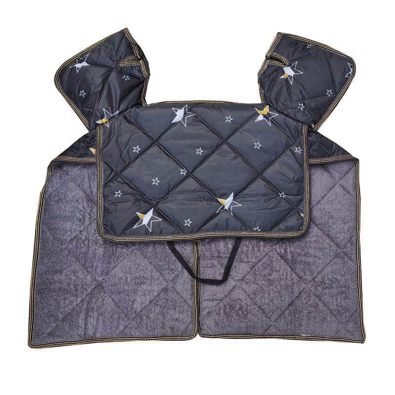 Electric vehicle crossbeam split fork conjoined windshield is four seasons universal waterproof small driving folding car plus velvet windproof cover