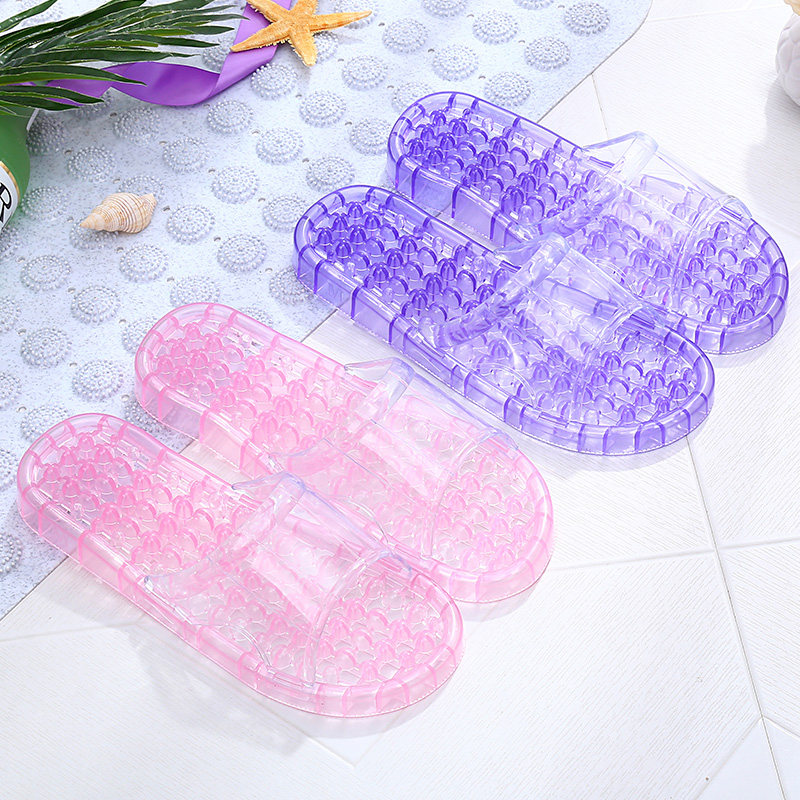 Bathroom Slippers Women Summer Indoor Anti-Slip Bath Leaks Lovers Home Soft Bottom Massage Men Hollowed-out Cave Shoes Sunday Style
