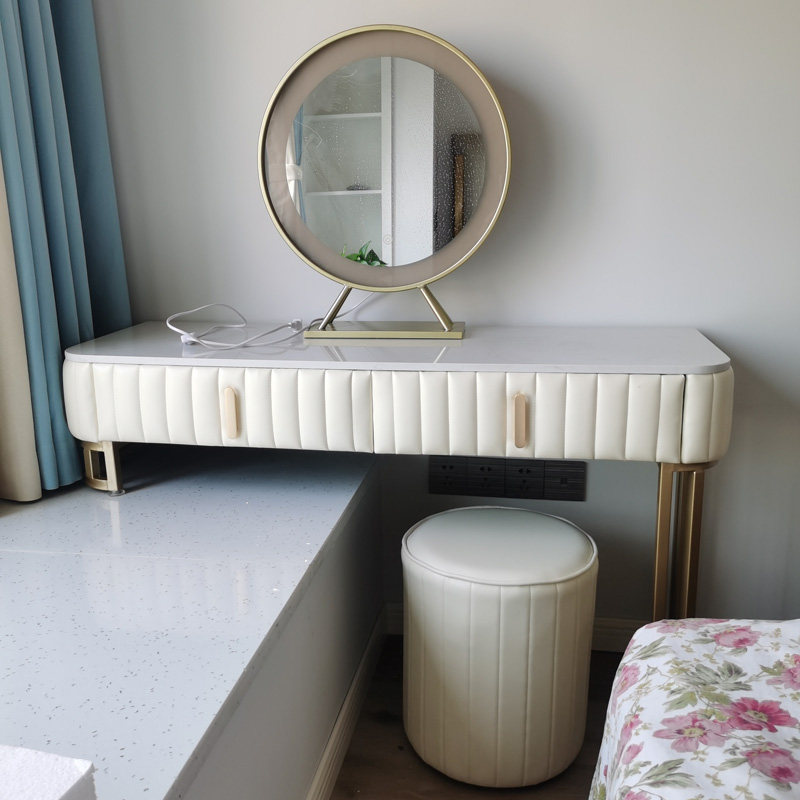 Light luxury with bay window dressing table net red style bedroom modern minimalist desk dressing table low table long and short legs