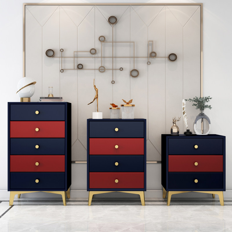 Cabinet Living Room Five-Bucket Cabinet Lightly Luxury Nordic Style Bedroom Locker Against Wall Five-Bucket Closet