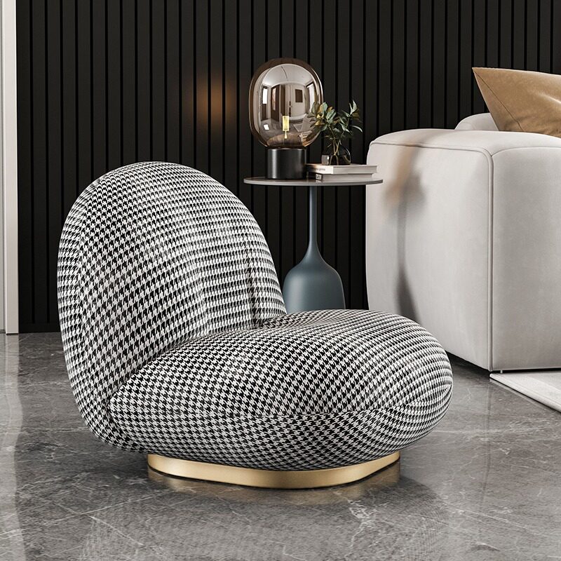 Net red lazy sofa chair single ins wind bedroom female sofa chair small sofa lazy chair houndstooth children