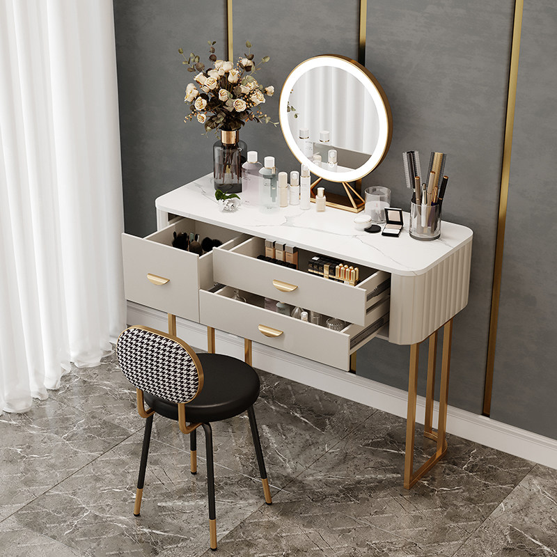 Rock board 2021 new extremely simplified makeup desk Makeup Table Bedroom Master Bedroom Master Bedroom modern minimalist makeup Desk