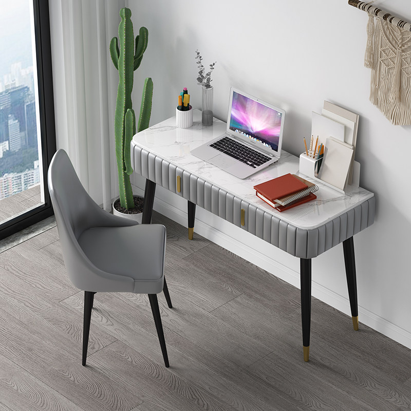 Minimalist light and luxurious net red minimalist Makeup Desk Bedroom Modern Computer Desk Table With Wall Long Desk Chair Set