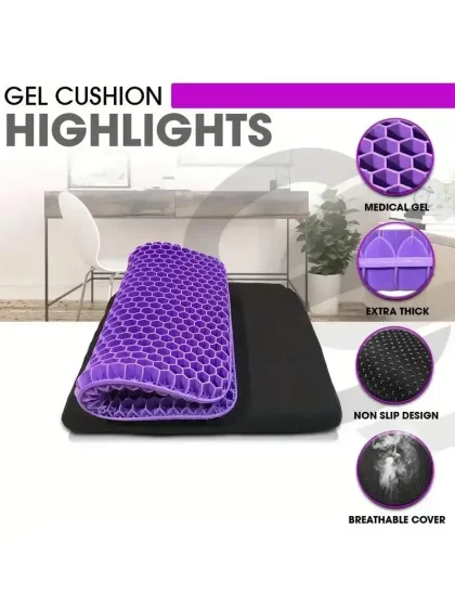 夏季汽车蜂窝凝胶坐垫加厚防屁股痛硅胶冰凉垫座椅冰垫办公室椅子