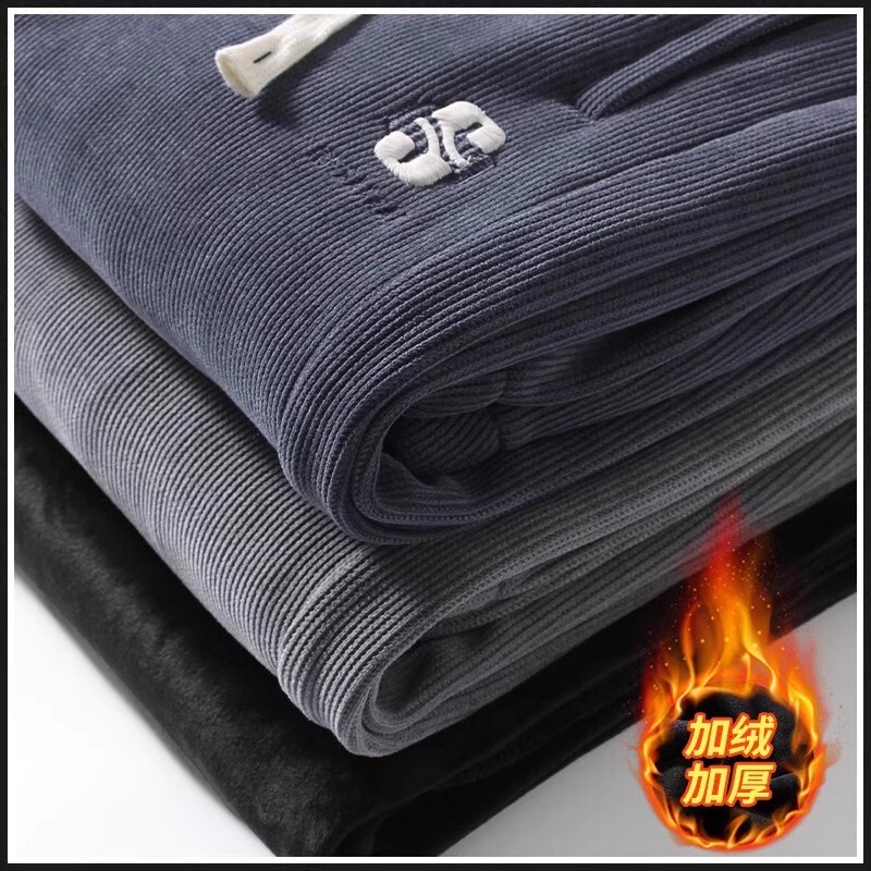 Men's Casual Work Pants 2025 New Corduroy Autumn and Winter Fleece-Lined Jogger Sweatpants with Elastic Waistband Men's Casual Work Pants 2025 New Corduroy Autumn and Winter Fleece-Lined Jogger Sweatpants with Elastic Waistband