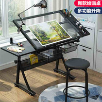 Tilt desk desktop painting table liftable desk liftable learning still life table table table setting up class boy can angle adjustment