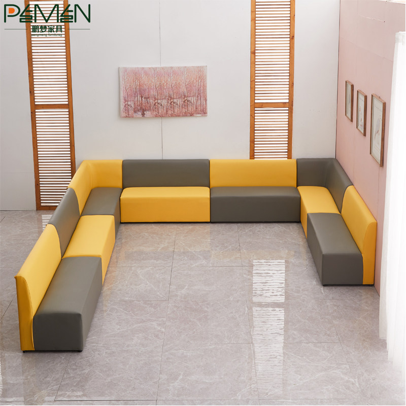 Reception Area Sofa Card Sit Early Teach Kindergarten Parent Body Information Area Sofa Mall Pleasure area Relax Bench Backrest