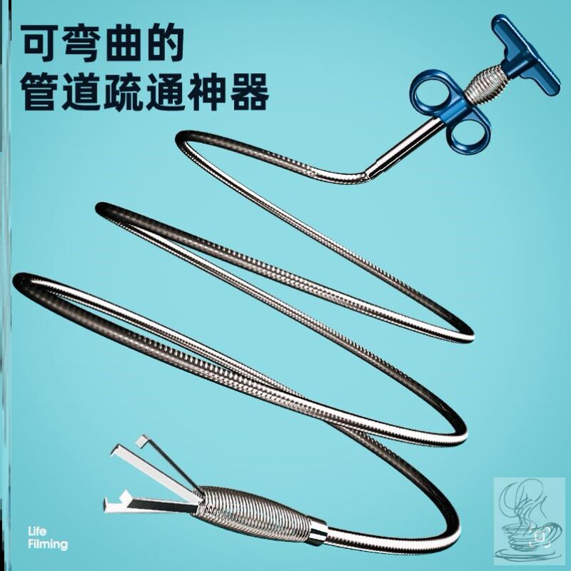 Heavy-Duty Steel Wire Drain Unclogging Hook, Magic Claw for Cleaning Drains, Kitchen and Bathtub Cleaning Tool, Long Handle
