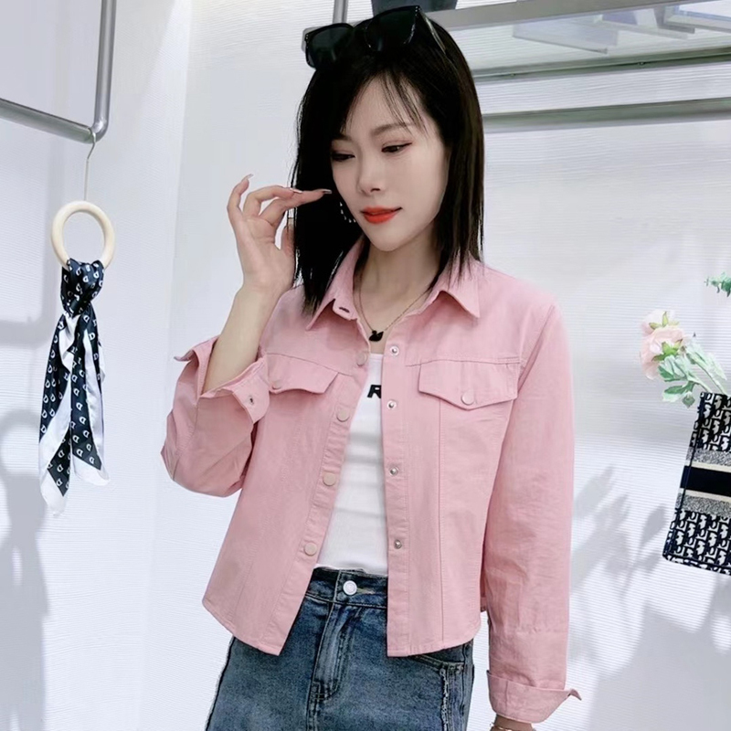 2025 Spring and Autumn New Women's Shirt Fashionable Versatile Short Sweet Age-Reducing Shirt Jacket Thin Women's Top