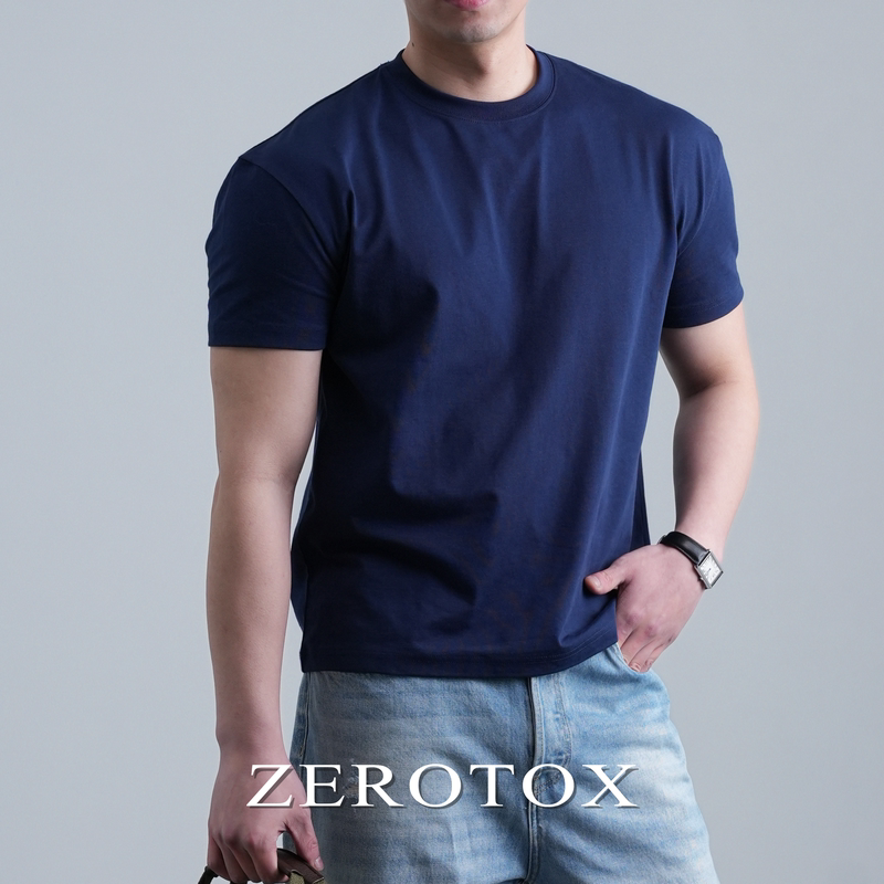 【Looks Stronger and Wider Shoulders】Gzx Zerotox Solona Cooling T-Shirt American-Style Cotton Sports Fitness Short Sleeve Summer