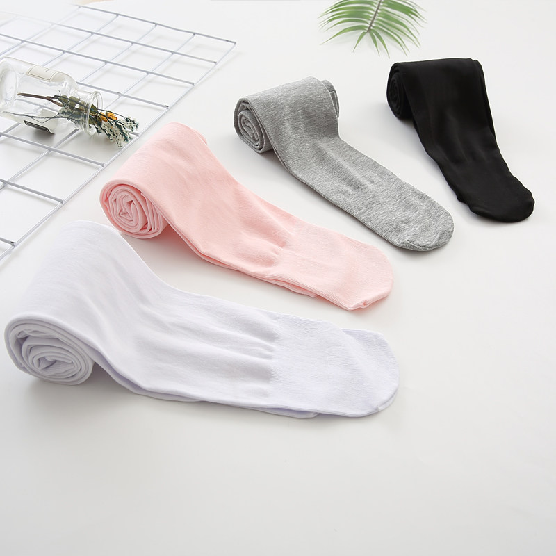 Spring and autumn season Girls Even pants socks 3 beats bottom pants 5 thin sections Lie socks 7 mid thick white dance socks Children's silk stockings-Taobao
