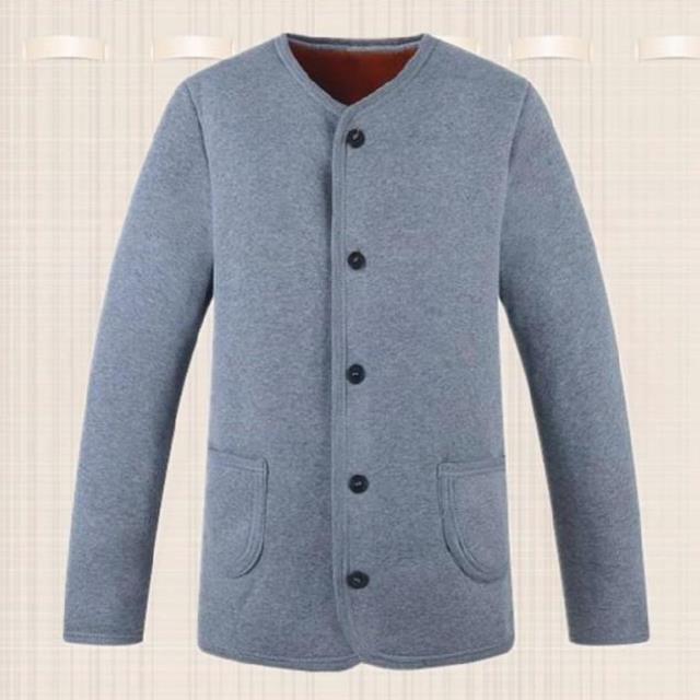 Mens bộ đồ lót nhiệt cộng với áo len bông nhung. Hai mảnh cardigan vào kích thước lớn cardigan với nhung.