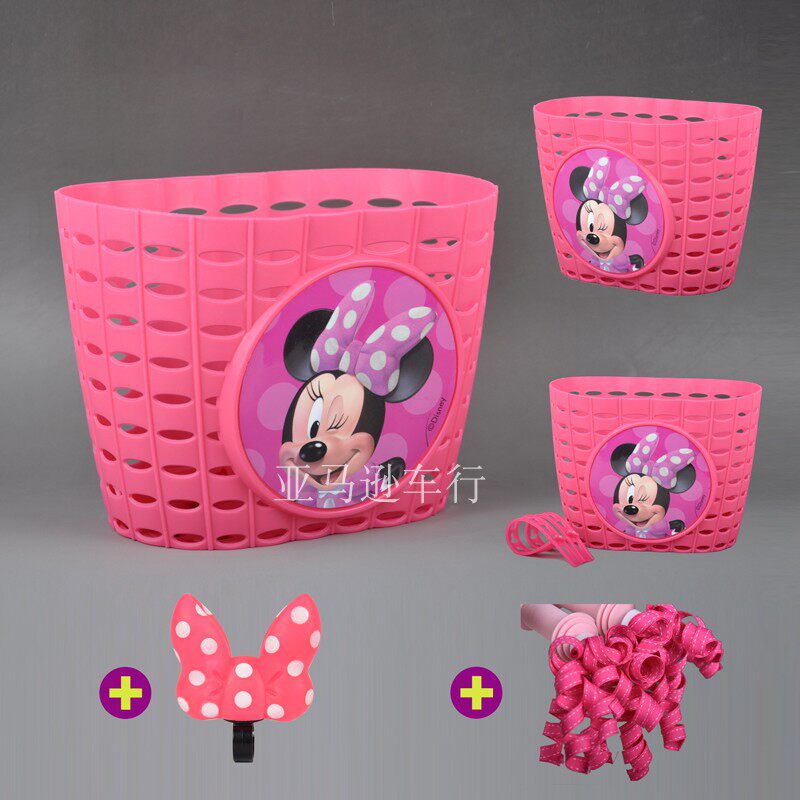 Little Girl Bicycle Children Bicycle Take Basket Ribbon Belt Lovely Trumpet Decoration