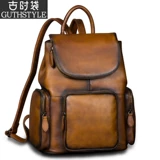 Ретро барсетка, кожаный рюкзак, вместительная и большая сумка через плечо, воловья кожа, из натуральной кожи, коллекция 2023