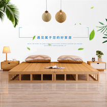 Solid wood bed board whole piece of hard bed gasket waist protection spine thickening tatami bed frame custom