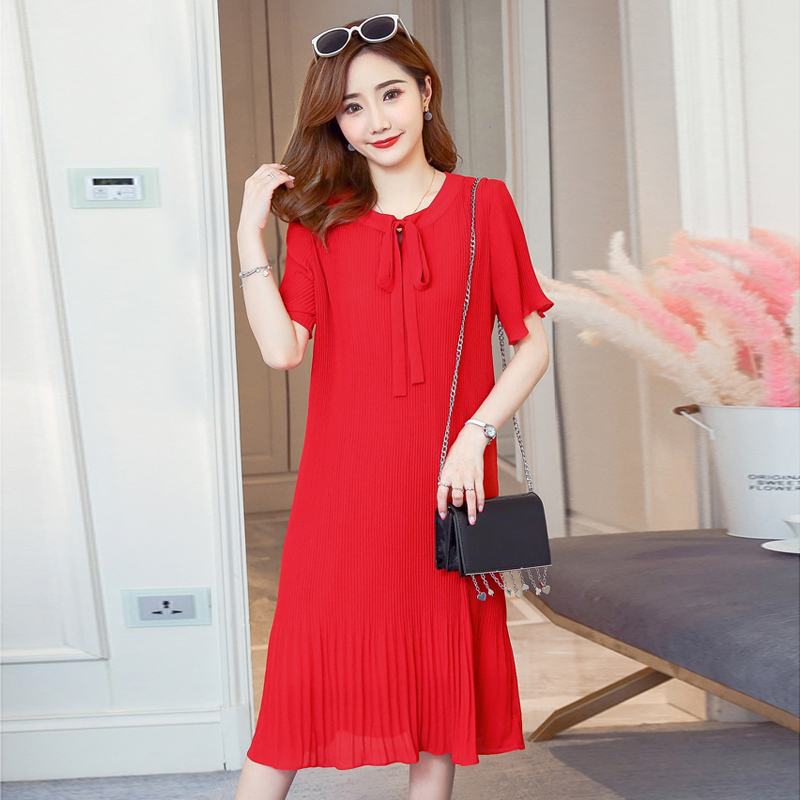 Pregnant women dress summer snow spinning dress fashion model 2023 new large - yard loose - fold skirt