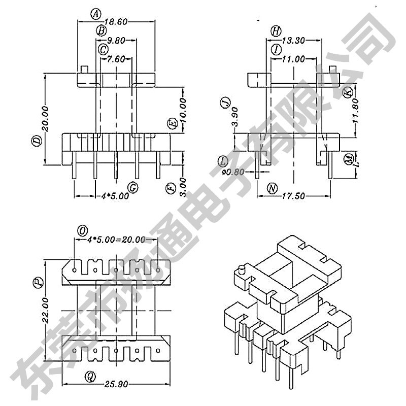 EE28 transformer core core skeleton vertical 5 - pin 2801 skeleton core 10 sets