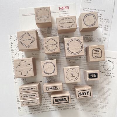 Two raccoons: shu 窈 "Record" postmark note Base light retro diary Seal Stamp travel record