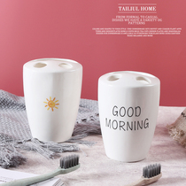 Thai nostalgia ceramic creative couple wash storage put toothbrush toothpaste tube toothbrush holder tooth Holder Holder 407