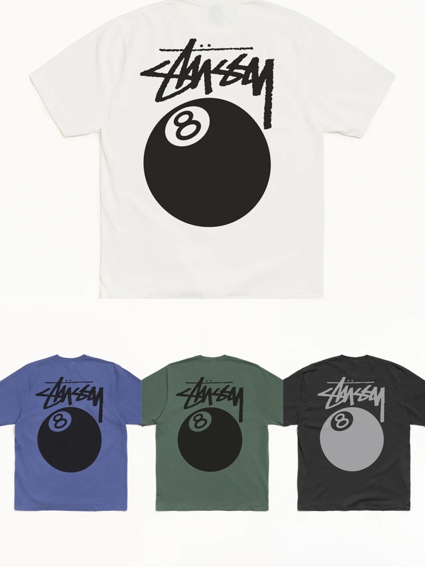 Stussy 26 New Product Billiards Eight Logo Short-Sleeved T-Shirt