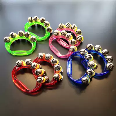 Children's musical instruments Plastic hand rattles Orff music musical instruments red double row bells Early education teaching aids one-to-one price