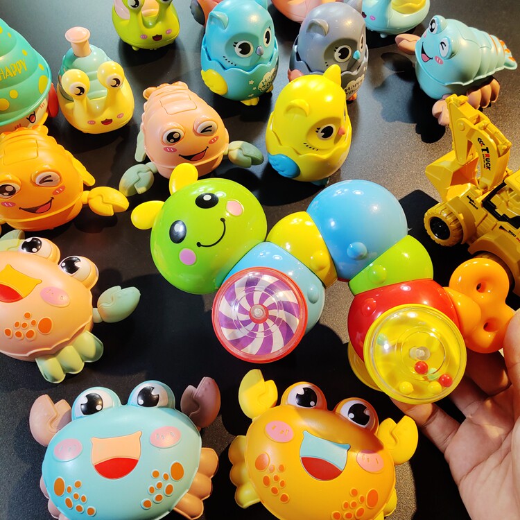 Baby puzzle toys early teaching and grasp training baby 0 - 1 year old press cartoon back inertial taxi