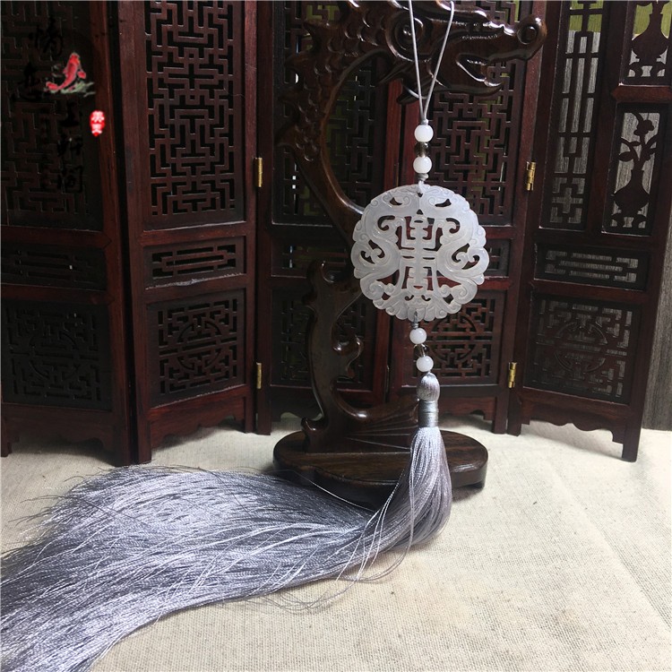 Original ancient wind Han clothes Waist Pei Forbidden Step Ancient Dress Press Flap White Yupei Double-Flow Supendant Couple Men And Women Accessories