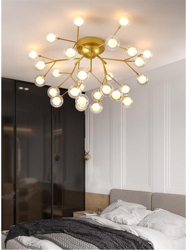 Nordic lighting firefly lamp modern minimalist bedroom luxury Italian personality internet celebrity warm master bedroom room ceiling lamp