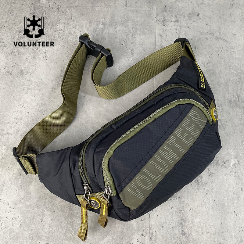 VOLUNTEER multilayer light pocket 2023 Upper new casual skew satchel shoulder bag Oxford waterproof outdoor pouch-Taobao