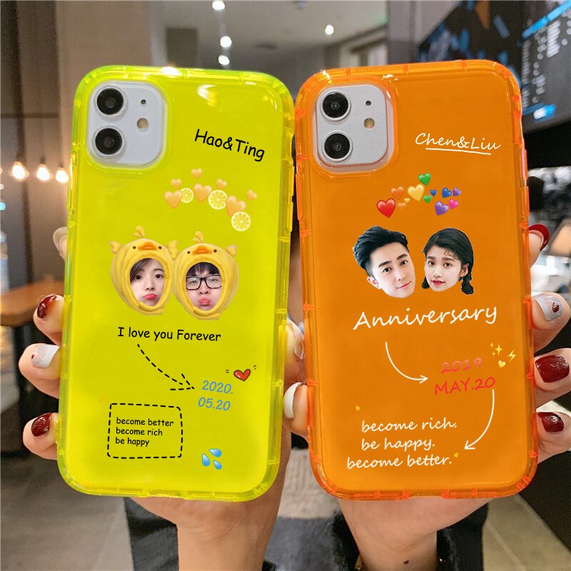 Fluorescent all-bag mobile phone protection shell Custom applicable Apple 11ProMax Scratching the XSMAX arbitrary model couple DIY