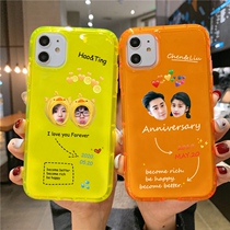 Fluorescent full-pack mobile phone shell Custom Applicable Apple 11ProMax Scratching the XSMAX arbitrary model couple DIY