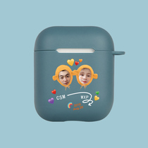 Custom photo avatar airpods2 protective sleeve softshell lovers wireless Bluetooth headphone case transparent pro fluorescence