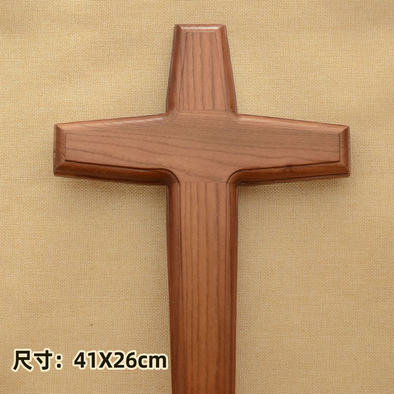 Yagsong Gift) Pure Solid Wood Cross Christian Wall-mounted Tradition High 41cm