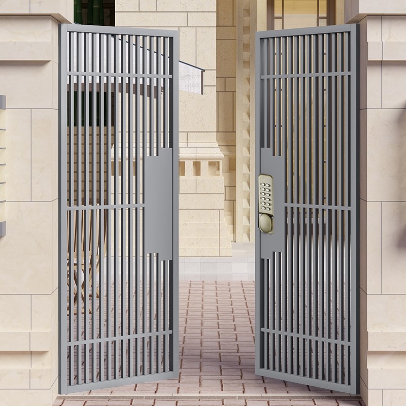 New Chinese style wrought iron gate courtyard door double switch villa outdoor entry garden small gate country wall yard gate