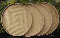 Small dustpan pastry household bamboo weaving plate kitchen bamboo basket hotel fruit plate farmhouse round bamboo woven tray