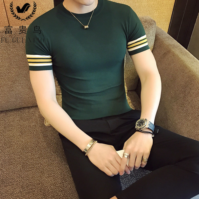Rich Guido 2021 Summer short sleeve T-shirt male trend to fix a new Korean version casual round collar men's undershirt ins