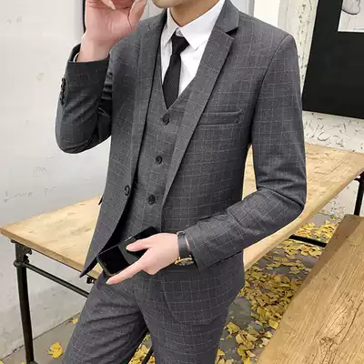 Rich bird suit suit men autumn Korean Casual groom wedding dress men suit slim suit professional dress