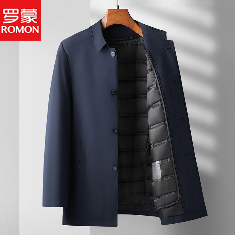 Romon Lightweight down Jacket for Men, Middle-Aged and Elderly, Casual Loose Fit, White Duck Down, Dad's Winter Wear, Silk Men's Coat Romon Lightweight down Jacket for Men, Middle-Aged and Elderly, Casual Loose Fit, White Duck Down, Dad's Winter Wear, Silk Men's Coat