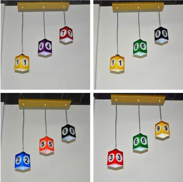 Billiards lamp Billiard chandelier LED custom personality creative bar restaurant seat number Simple fashion number decoration