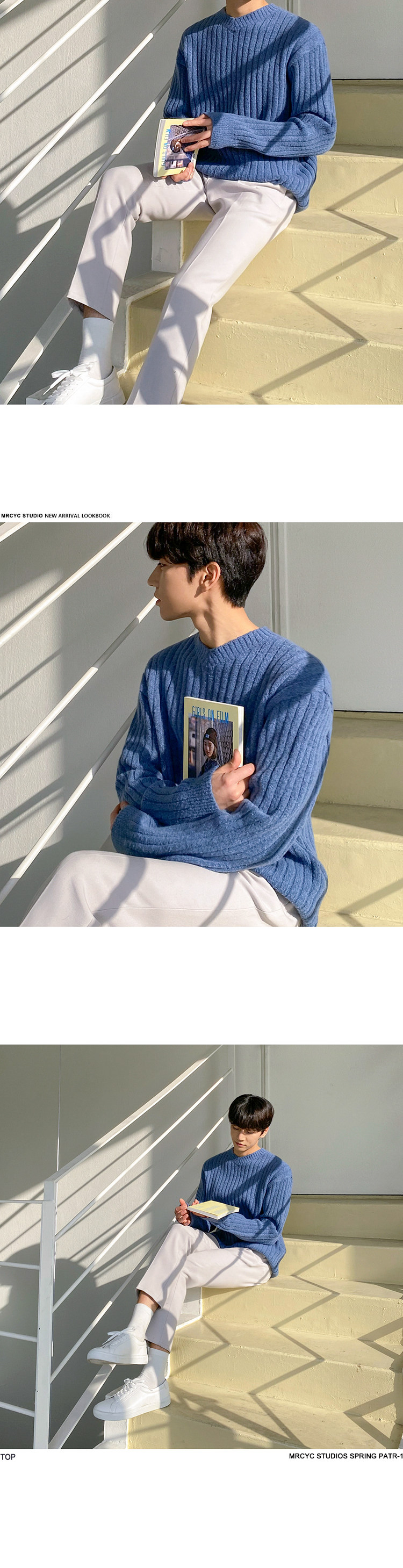 Мужской демисезонный трикотажный модный свитер, увеличенная толщина, свободный крой, стиль MRCYC 