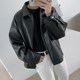 MRCYC handsome leather jacket men's spring new trendy Korean version PU leather casual baseball uniform motorcycle jacket